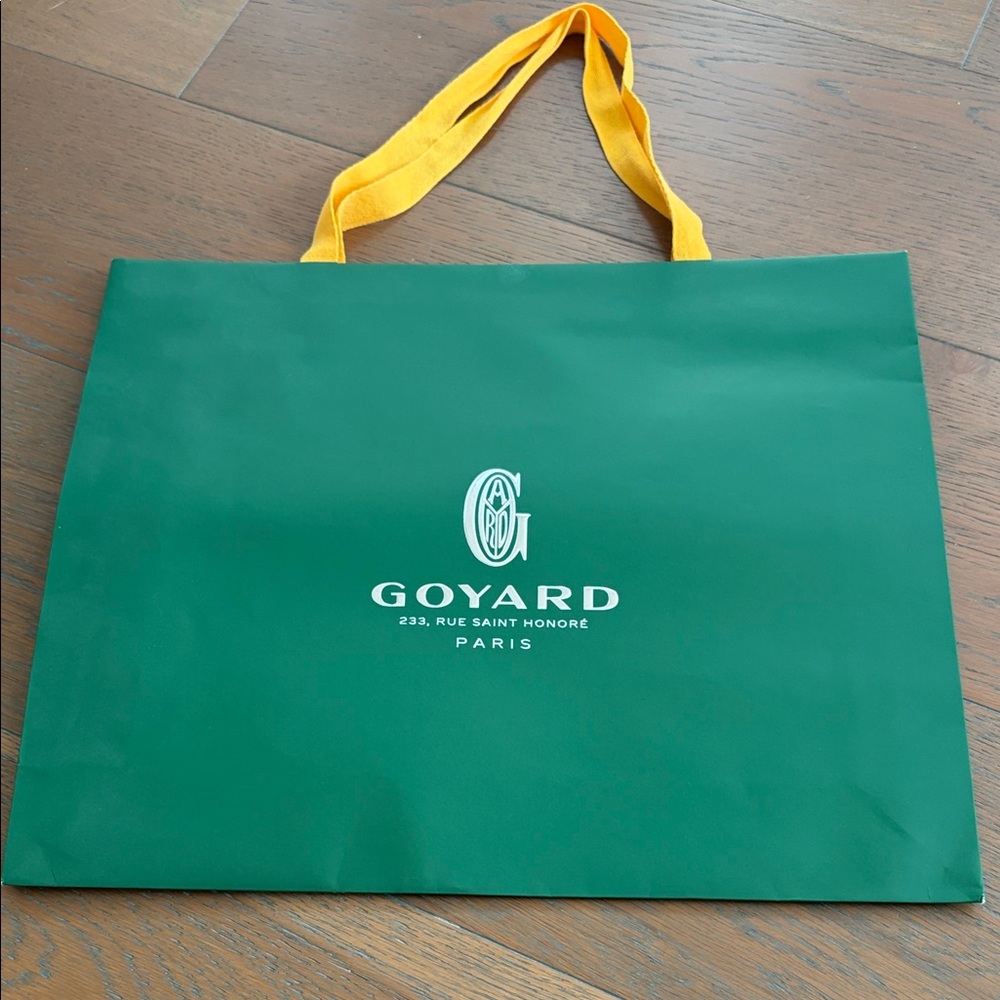 Goyard Green Gift Bag with Yellow Handles